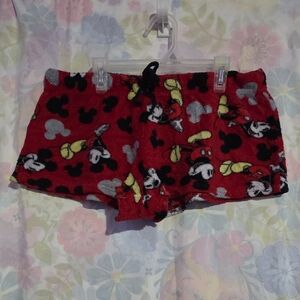 Red Mickey Mouse Fleece Shorts